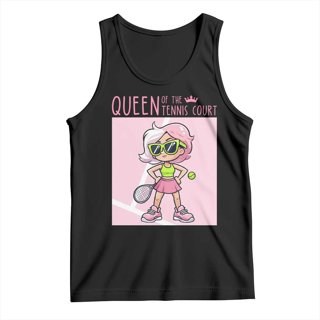 Queen Of The Court Tank Top Funny Tennis Player Gift For Women - Wonder Print Shop