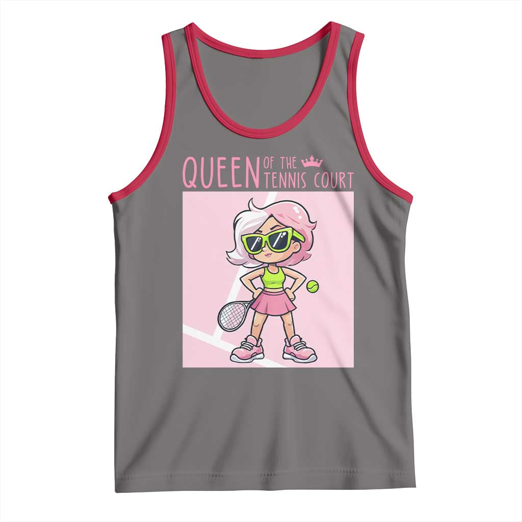 Queen Of The Court Tank Top Funny Tennis Player Gift For Women - Wonder Print Shop