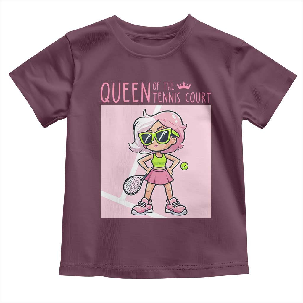 Queen Of The Court Toddler T Shirt Funny Tennis Player Gift For Women - Wonder Print Shop