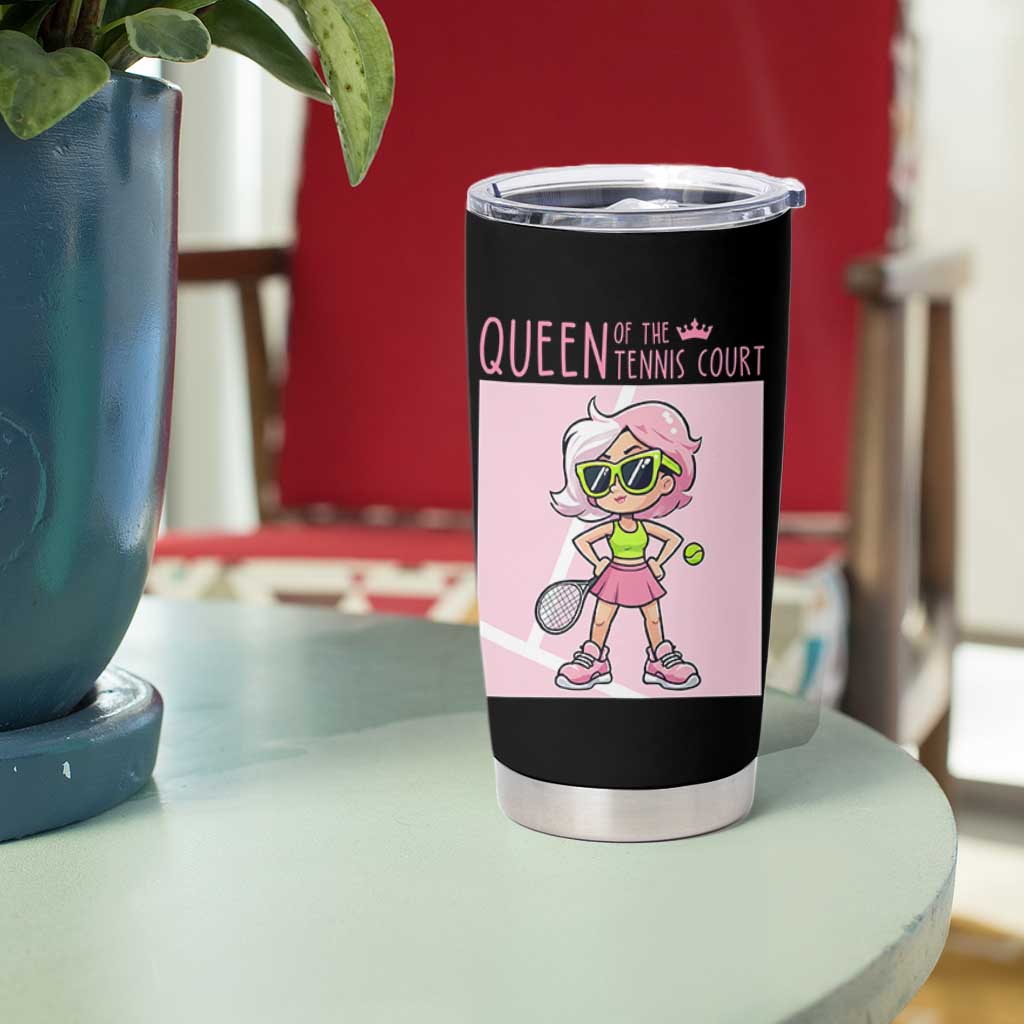 Queen Of The Court Tumbler Cup Funny Tennis Player Gift For Women - Wonder Print Shop