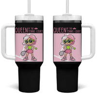 Queen Of The Court Tumbler With Handle Funny Tennis Player Gift For Women - Wonder Print Shop