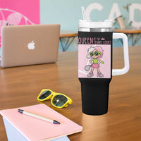 Queen Of The Court Tumbler With Handle Funny Tennis Player Gift For Women - Wonder Print Shop