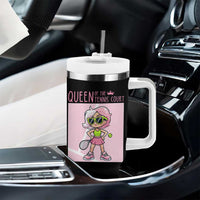 Queen Of The Court Tumbler With Handle Funny Tennis Player Gift For Women - Wonder Print Shop