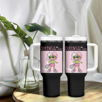 Queen Of The Court Tumbler With Handle Funny Tennis Player Gift For Women - Wonder Print Shop