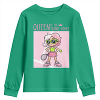 Queen Of The Court Youth Sweatshirt Funny Tennis Player Gift For Women - Wonder Print Shop
