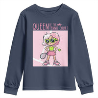 Queen Of The Court Youth Sweatshirt Funny Tennis Player Gift For Women - Wonder Print Shop