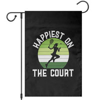 Happiest On The Court Garden Flag Vintage Retro Tennis Girl Gift - Wonder Print Shop