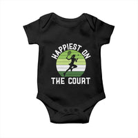 Happiest On The Court Baby Onesie Vintage Retro Tennis Girl Gift - Wonder Print Shop