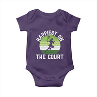 Happiest On The Court Baby Onesie Vintage Retro Tennis Girl Gift - Wonder Print Shop