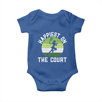 Happiest On The Court Baby Onesie Vintage Retro Tennis Girl Gift - Wonder Print Shop