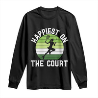 Happiest On The Court Long Sleeve Shirt Vintage Retro Tennis Girl Gift - Wonder Print Shop