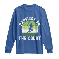 Happiest On The Court Long Sleeve Shirt Vintage Retro Tennis Girl Gift - Wonder Print Shop