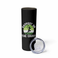 Happiest On The Court Skinny Tumbler Vintage Retro Tennis Girl Gift - Wonder Print Shop