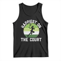 Happiest On The Court Tank Top Vintage Retro Tennis Girl Gift - Wonder Print Shop
