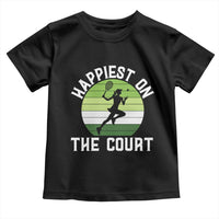 Happiest On The Court Toddler T Shirt Vintage Retro Tennis Girl Gift - Wonder Print Shop