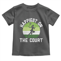 Happiest On The Court Toddler T Shirt Vintage Retro Tennis Girl Gift - Wonder Print Shop
