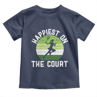 Happiest On The Court Toddler T Shirt Vintage Retro Tennis Girl Gift - Wonder Print Shop