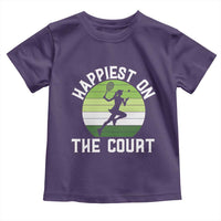 Happiest On The Court Toddler T Shirt Vintage Retro Tennis Girl Gift - Wonder Print Shop