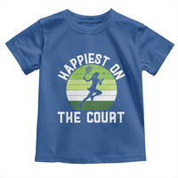Happiest On The Court Toddler T Shirt Vintage Retro Tennis Girl Gift - Wonder Print Shop