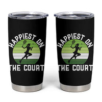 Happiest On The Court Tumbler Cup Vintage Retro Tennis Girl Gift - Wonder Print Shop