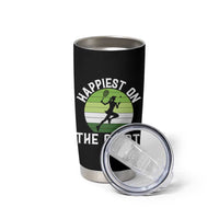 Happiest On The Court Tumbler Cup Vintage Retro Tennis Girl Gift - Wonder Print Shop