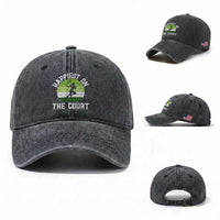 Happiest On The Court Washed Cotton Baseball Cap Vintage Retro Tennis Girl Gift