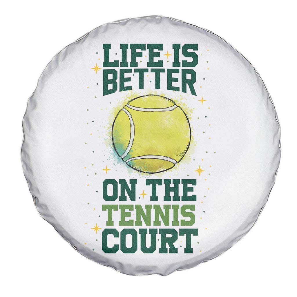 Life Is Better On The Court Spare Tire Cover Tennis Lover Gift - Wonder Print Shop