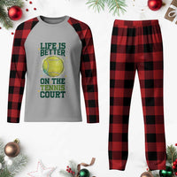 Life Is Better On The Court Plaid Pajama Set Tennis Lover Gift - Wonder Print Shop