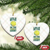 Life Is Better On The Court Ceramic Ornament Tennis Lover Gift - Wonder Print Shop
