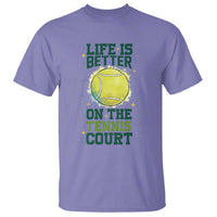 Life Is Better On The Court T Shirt Tennis Lover Gift - Wonder Print Shop