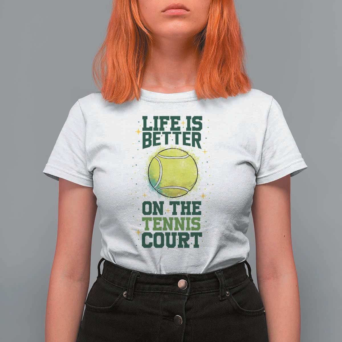 Life Is Better On The Court T Shirt For Women Tennis Lover Gift - Wonder Print Shop