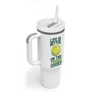 Life Is Better On The Court Tumbler With Handle Tennis Lover Gift - Wonder Print Shop