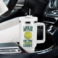 Life Is Better On The Court Tumbler With Handle Tennis Lover Gift - Wonder Print Shop