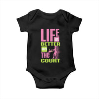 Life Is Better On The Court Baby Onesie Gift For Tennis Fan - Wonder Print Shop