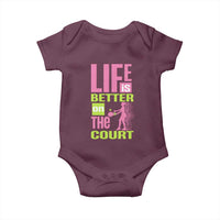 Life Is Better On The Court Baby Onesie Gift For Tennis Fan - Wonder Print Shop