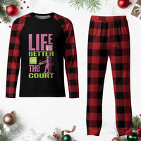 Life Is Better On The Court Plaid Pajama Set Gift For Tennis Fan - Wonder Print Shop