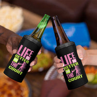 Life Is Better On The Court 4 in 1 Can Cooler Tumbler Gift For Tennis Fan - Wonder Print Shop