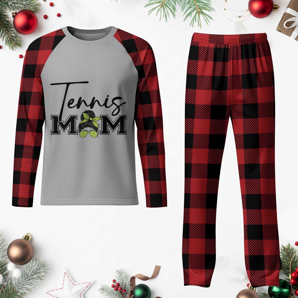 Funny Tennis Player Gift For Tennis Mom Plaid Pajama Set - Wonder Print Shop