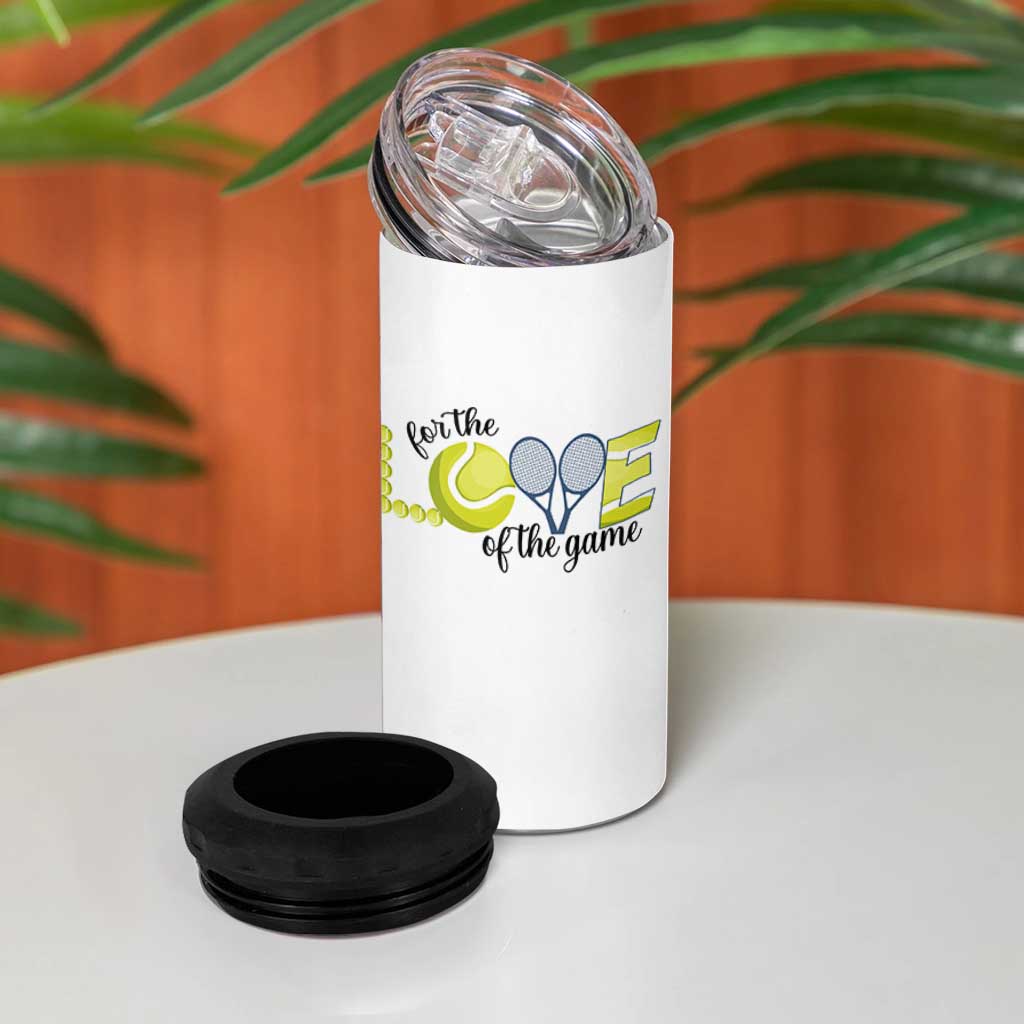 For The Love Of The Game 4 in 1 Can Cooler Tumbler Inspirational Tennis Gift - Wonder Print Shop