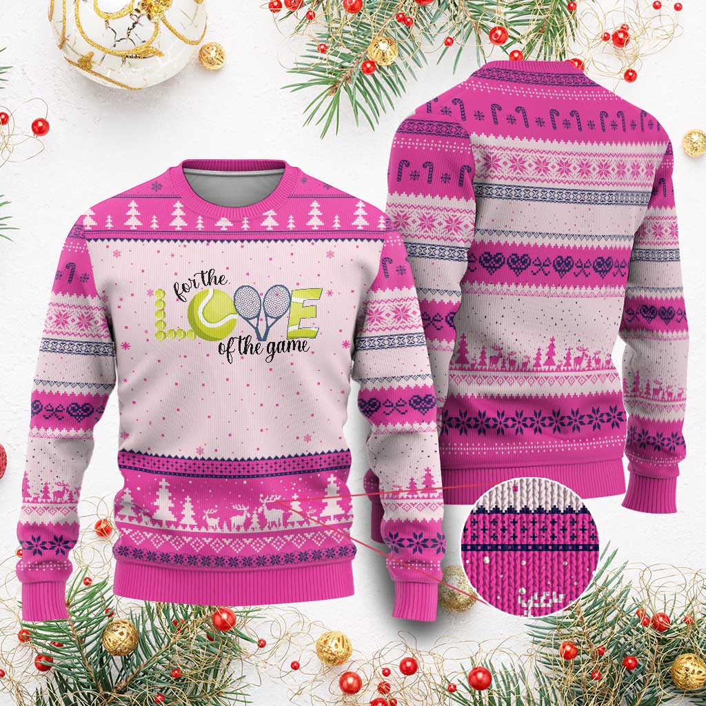 For The Love Of The Game Ugly Christmas Sweater Inspirational Tennis Gift - Wonder Print Shop