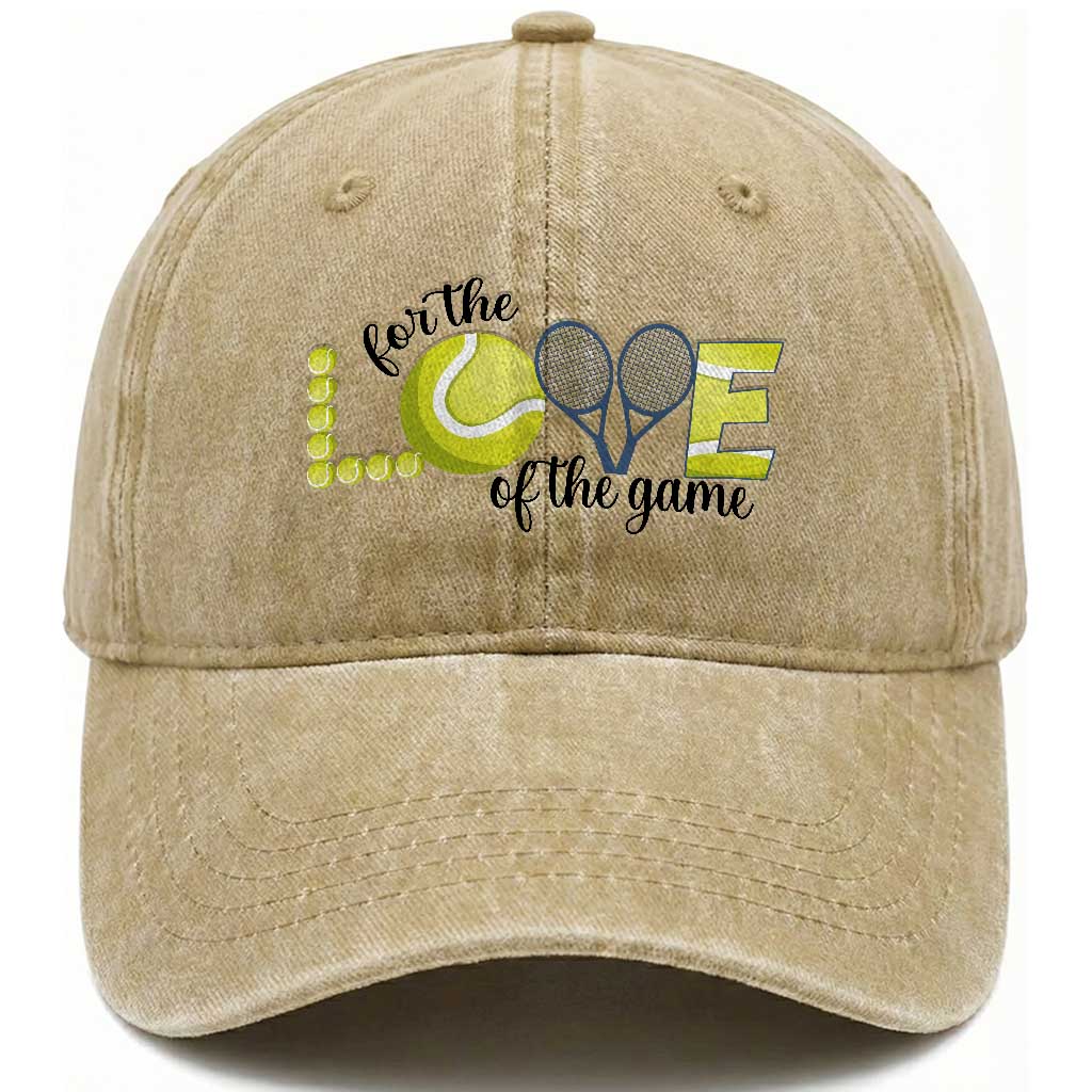 For The Love Of The Game Washed Cotton Baseball Cap Inspirational Tennis Gift
