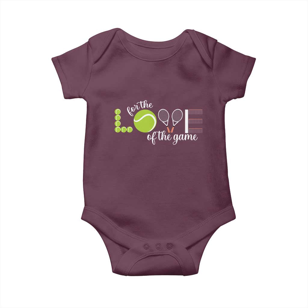 For The Love Of The Game Baby Onesie Funny Tennis Fan Gift - Wonder Print Shop