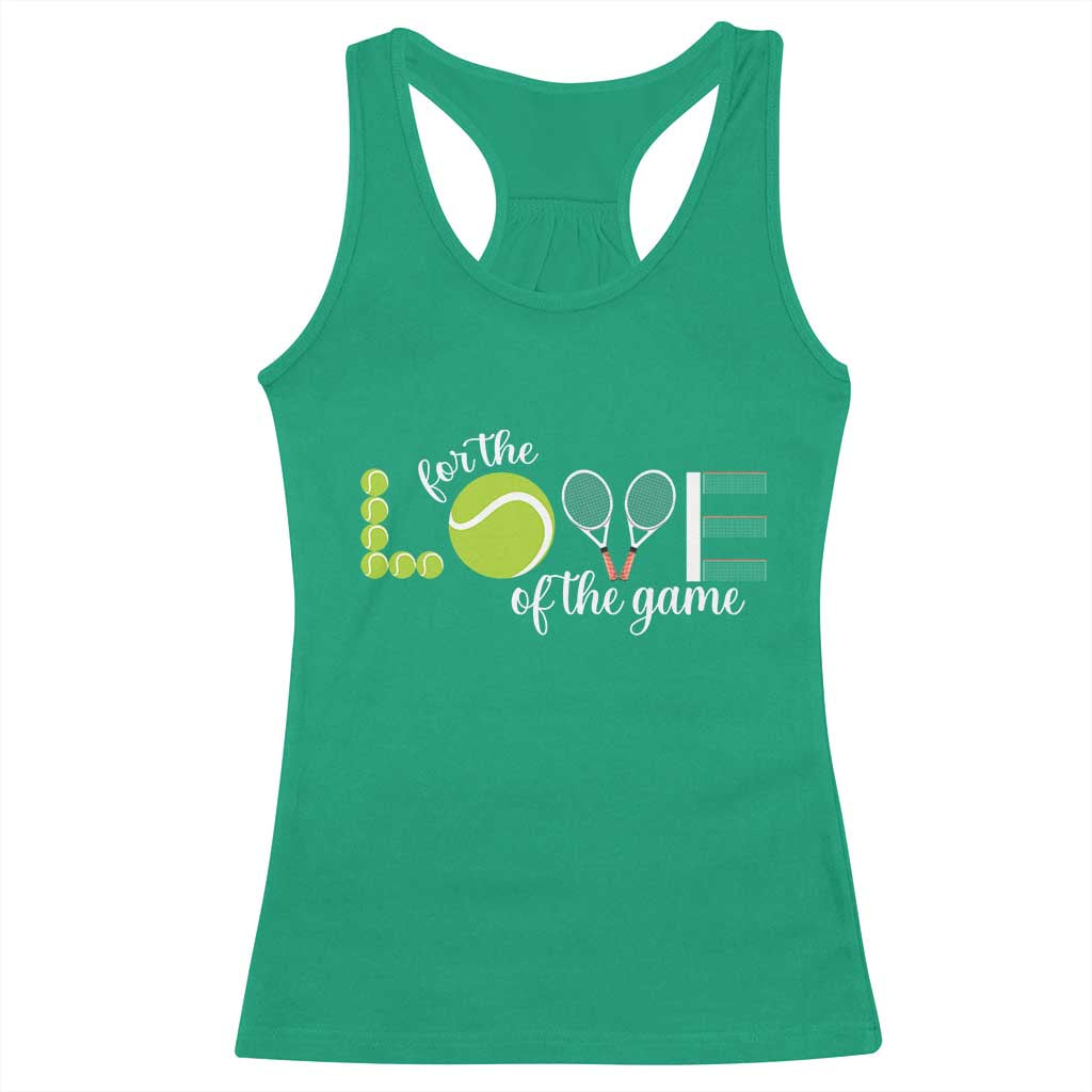 For The Love Of The Game Racerback Tank Top Funny Tennis Fan Gift - Wonder Print Shop