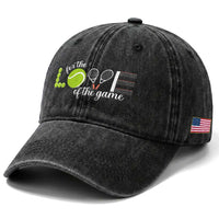 For The Love Of The Game Washed Cotton Baseball Cap Funny Tennis Fan Gift
