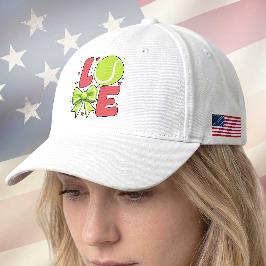 Love With A Tennis Ball Baseball Cap Valentines Day Gift