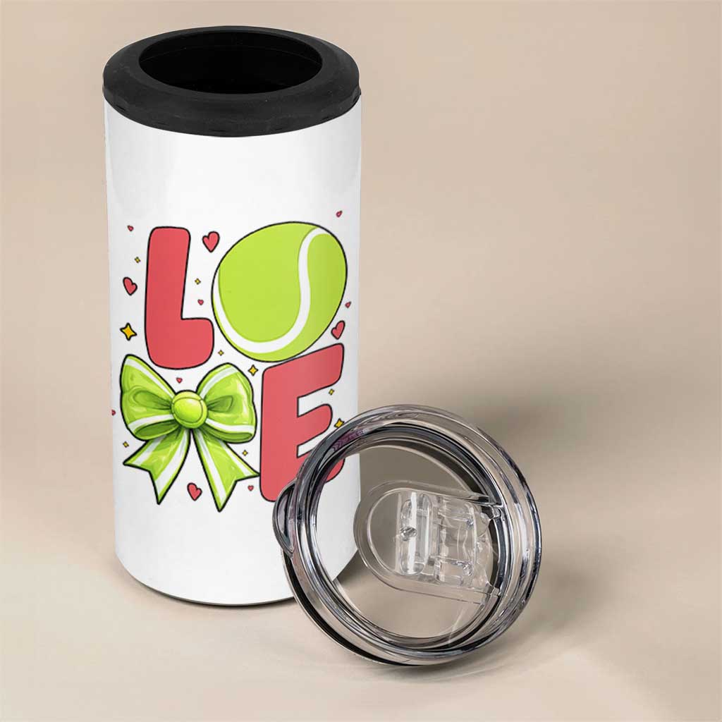 Love With A Tennis Ball 4 in 1 Can Cooler Tumbler Valentines Day Gift - Wonder Print Shop
