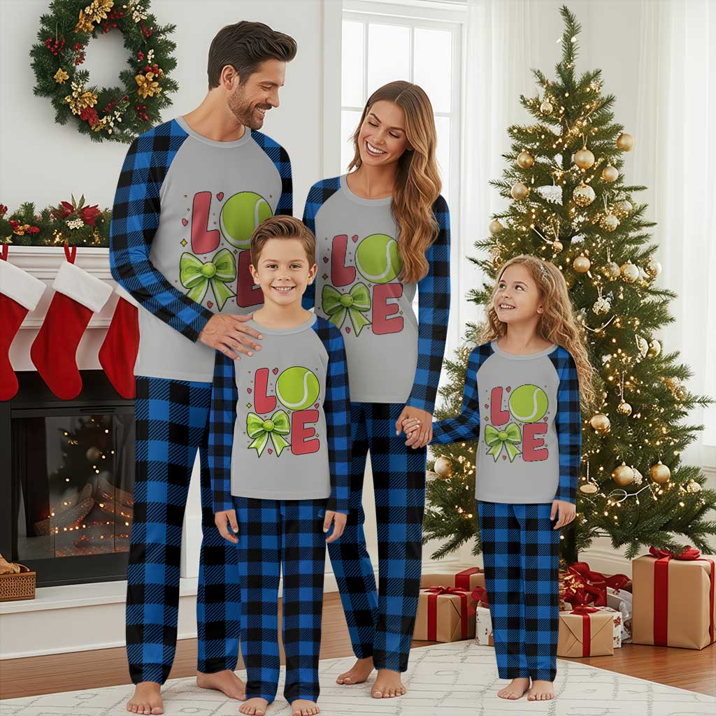 Love With A Tennis Ball Plaid Pajama Set Valentines Day Gift - Wonder Print Shop