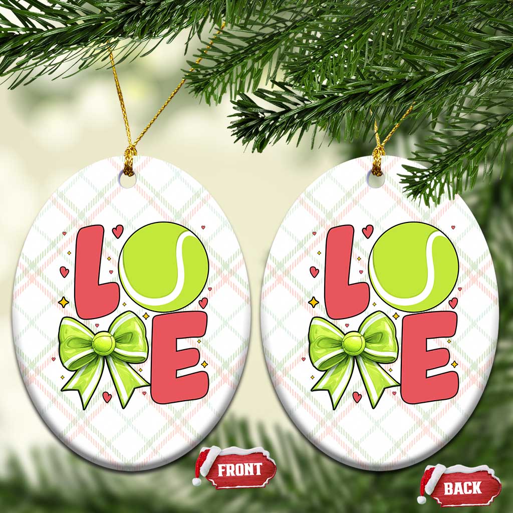 Love With A Tennis Ball Ceramic Ornament Valentines Day Gift - Wonder Print Shop