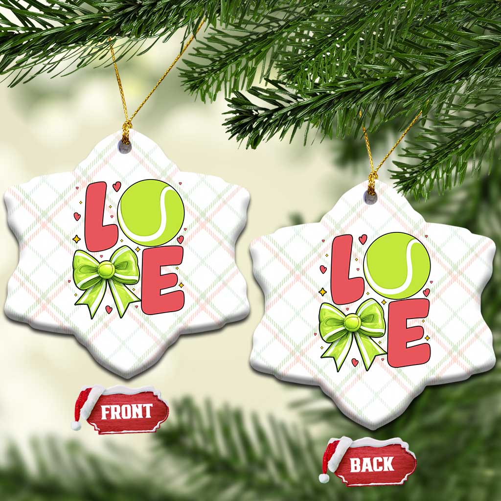 Love With A Tennis Ball Ceramic Ornament Valentines Day Gift - Wonder Print Shop