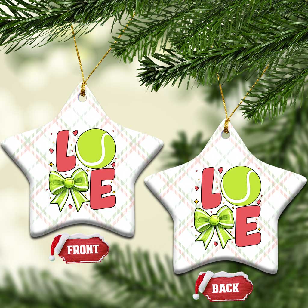 Love With A Tennis Ball Ceramic Ornament Valentines Day Gift - Wonder Print Shop